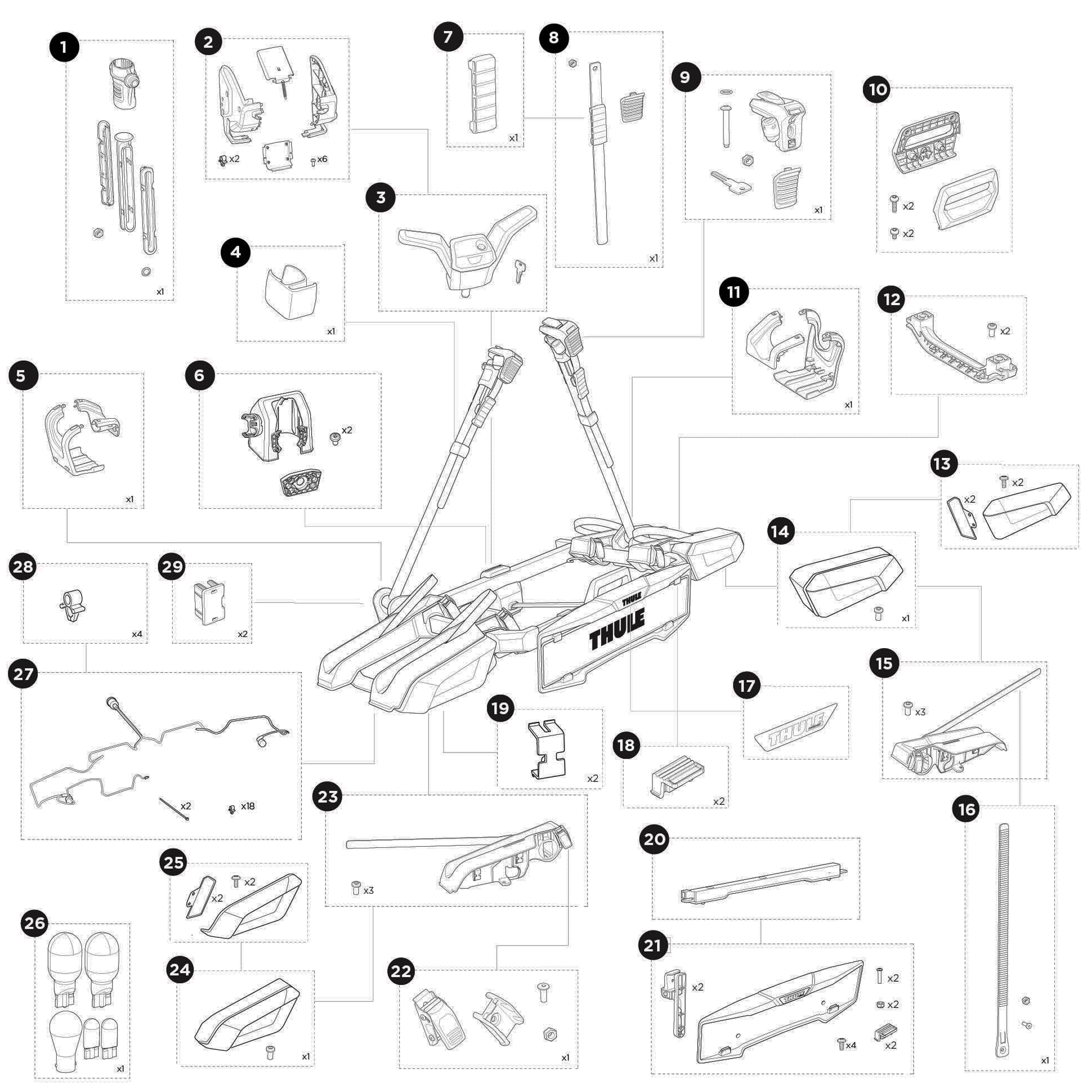 Thule OutPace 90122 Spare Parts