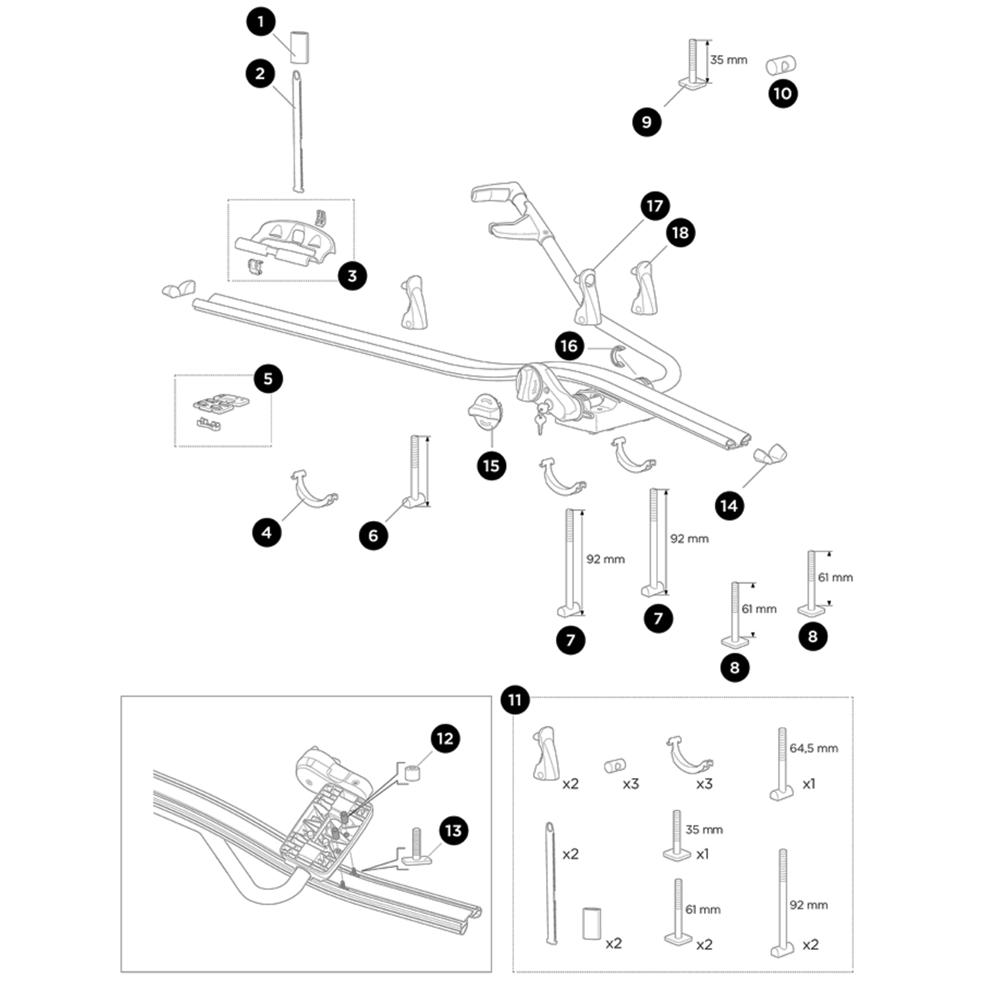 Thule ProRide 591 Spare Parts