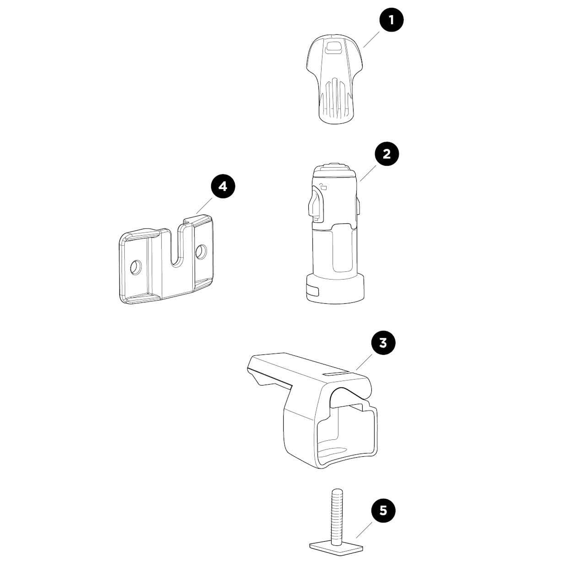 Thule SkiClick Spare Parts numbered spare-parts diagram