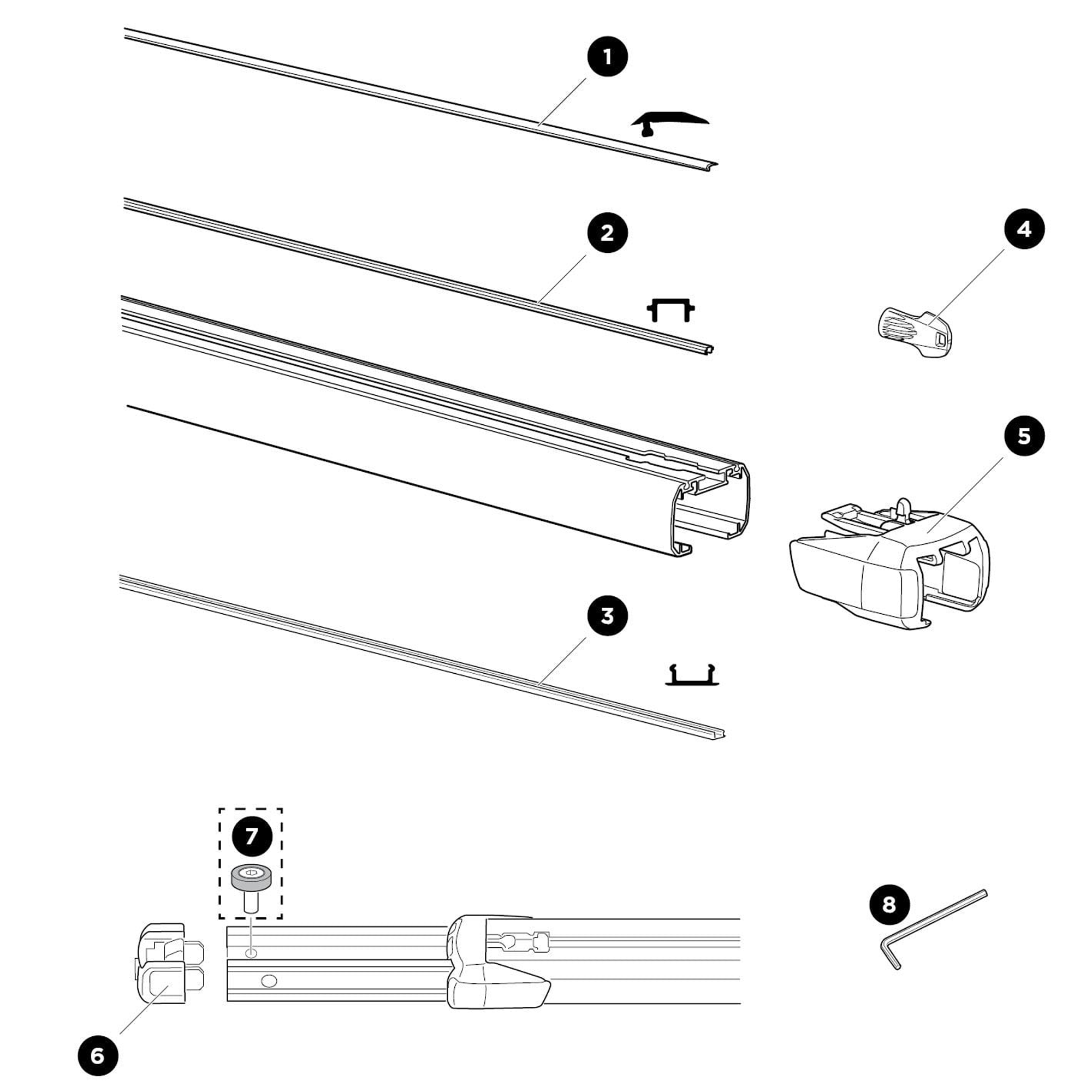 Thule SlideBar Spare Parts