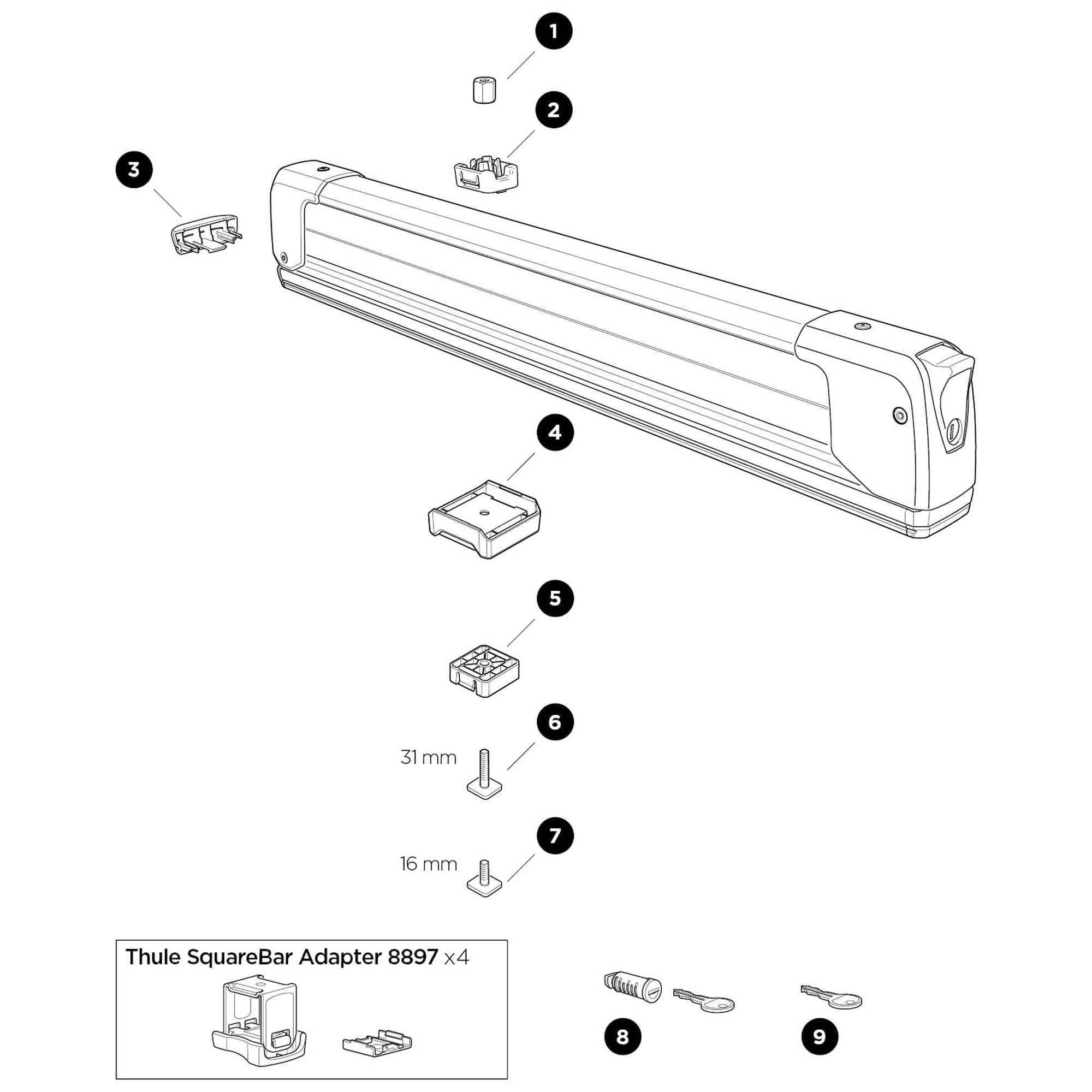Thule SnowPack Extender Spare Parts