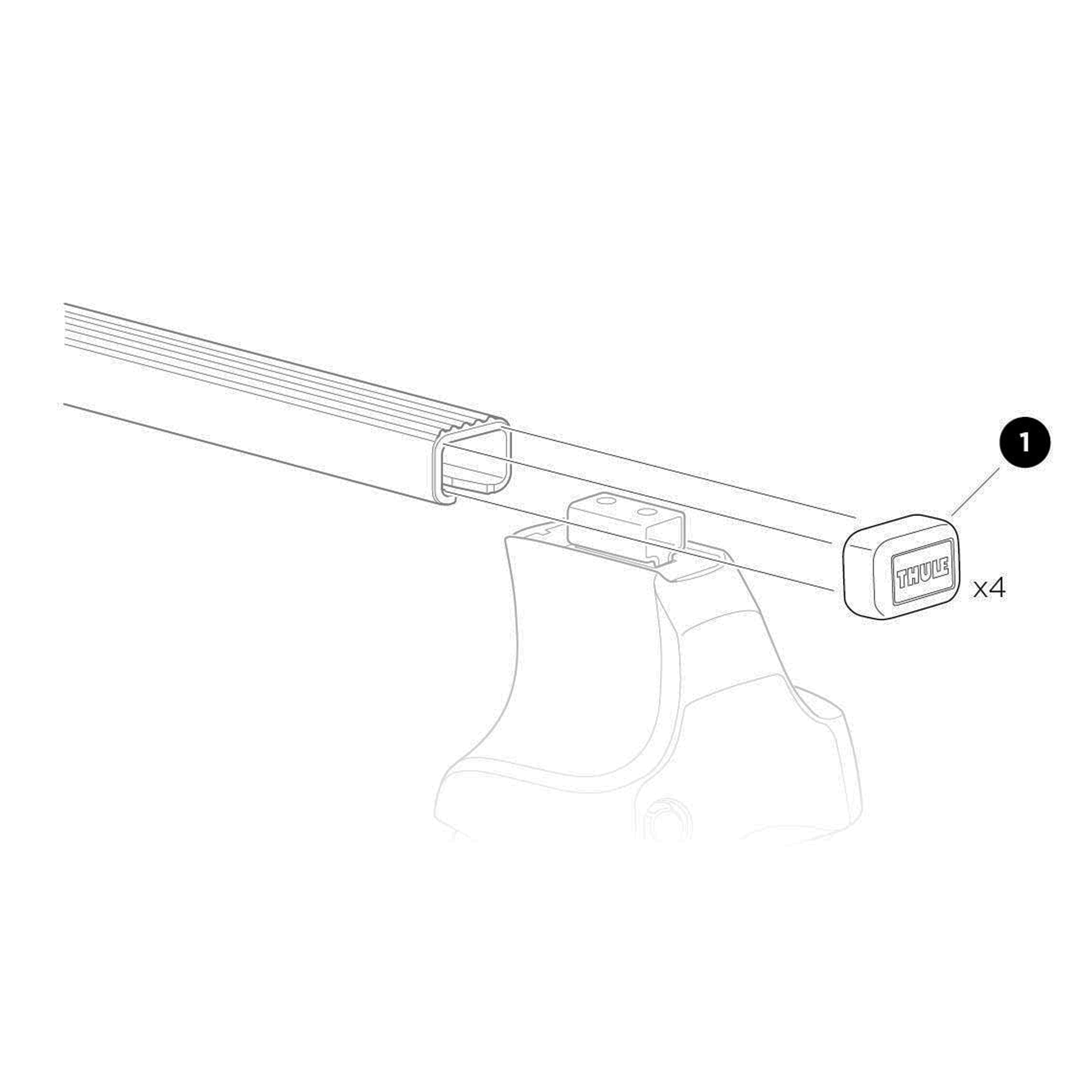 Thule SquareBar Spare Parts numbered spare-parts diagram
