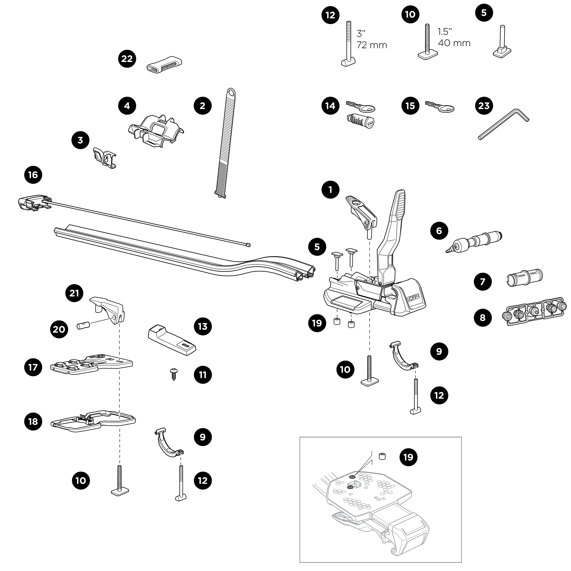 Thule TopRide 568 Spare Parts