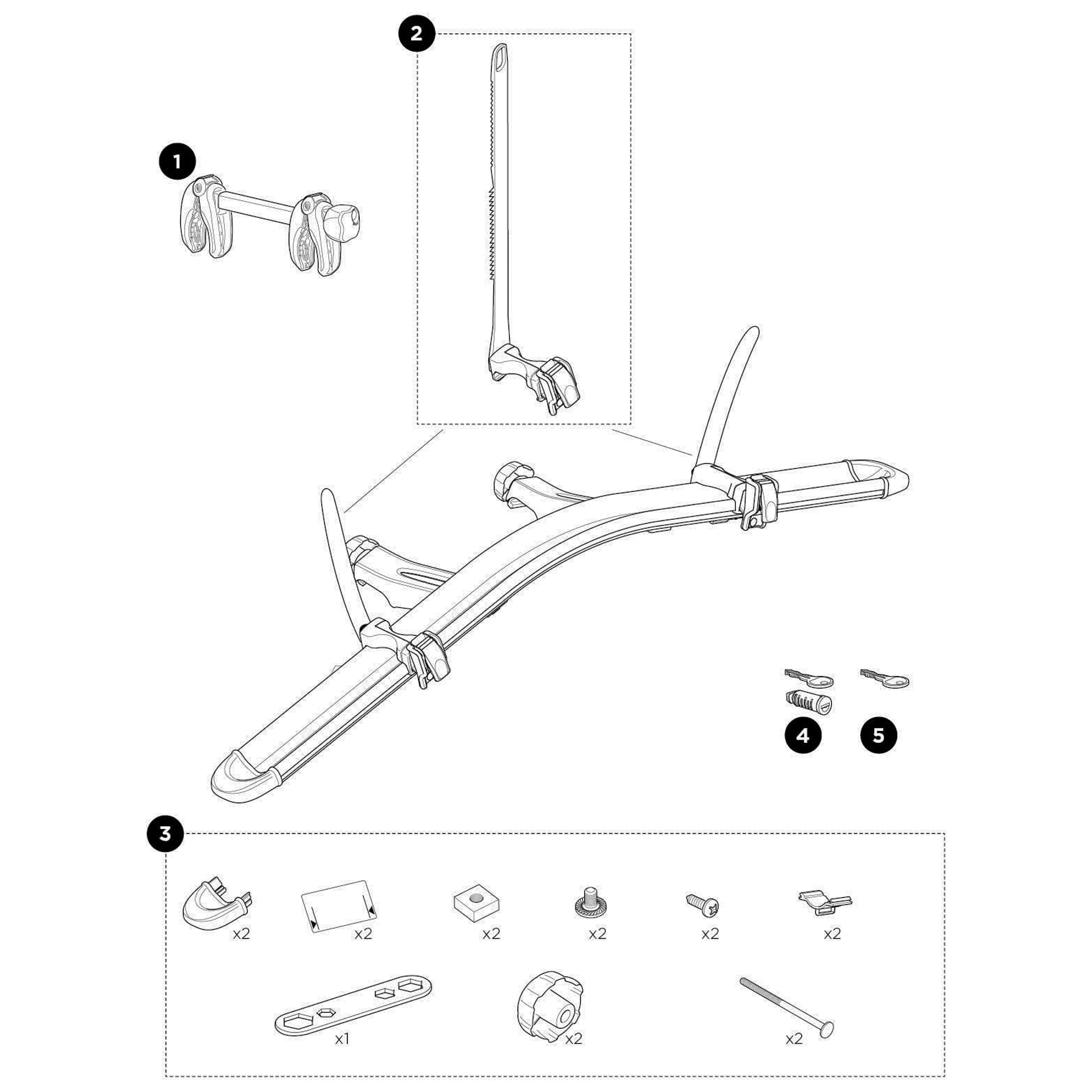 Thule VeloCompact 4th Bike Adapter Spare Parts