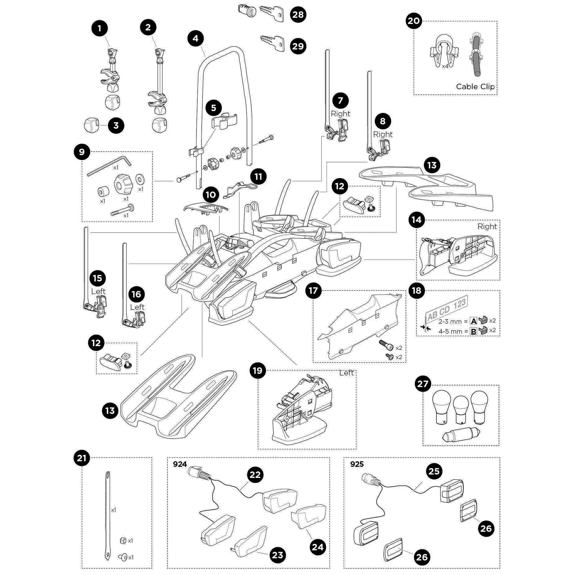 Thule VeloCompact 924 Spare Parts
