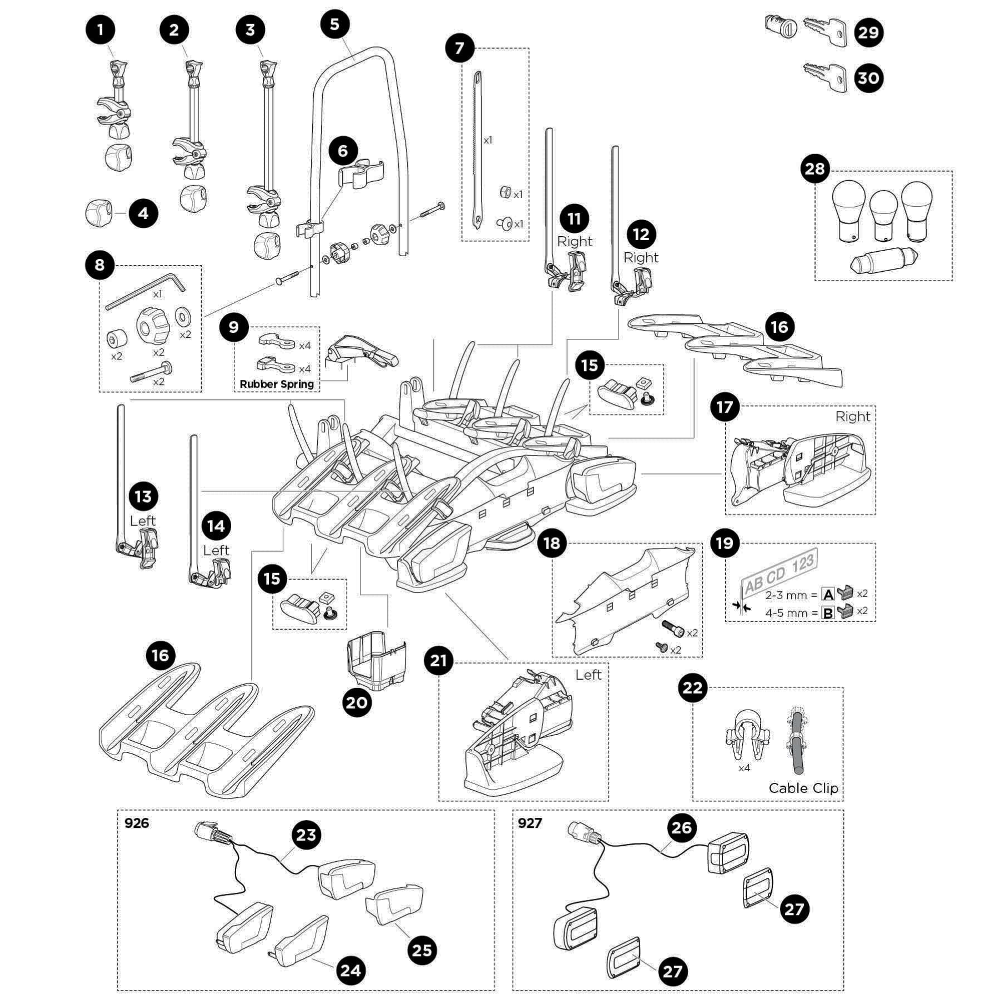 Thule VeloCompact 926 Spare Parts