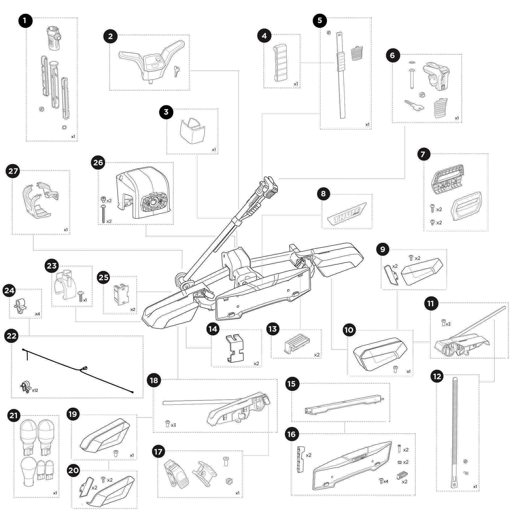 Thule VeloLite 1 Bike RHD Spare Parts