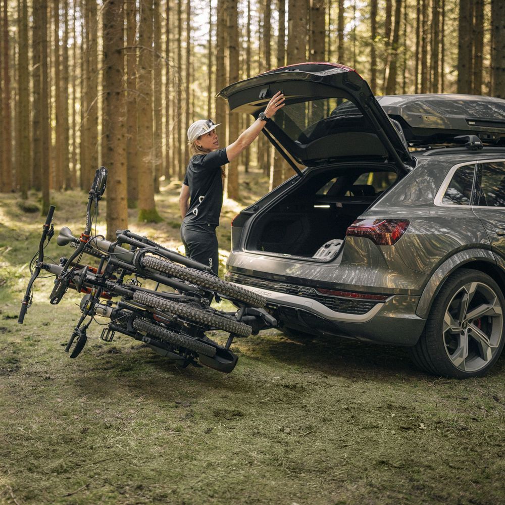 Towbar bike rack fitted to a car