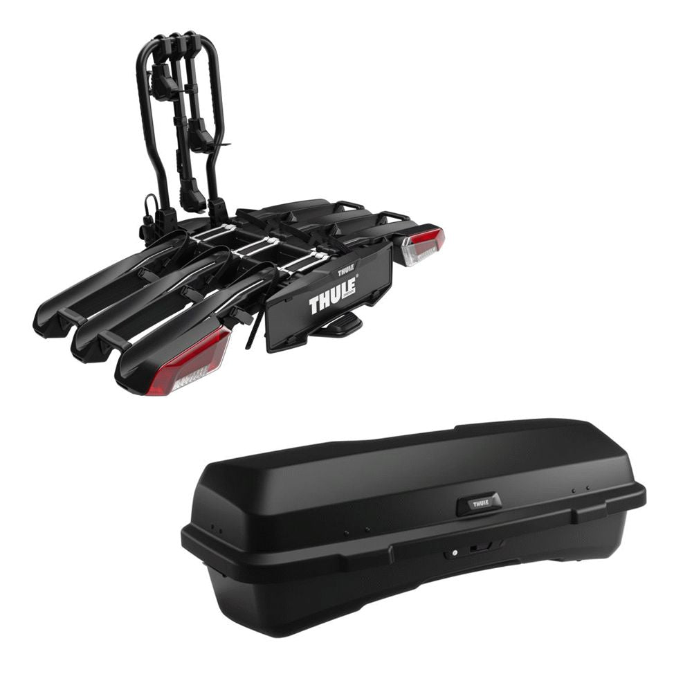 Thule EasyFold 3 (9452) 3 Bike Carrier + Thule Santu Tow Bar Cargo Carrier