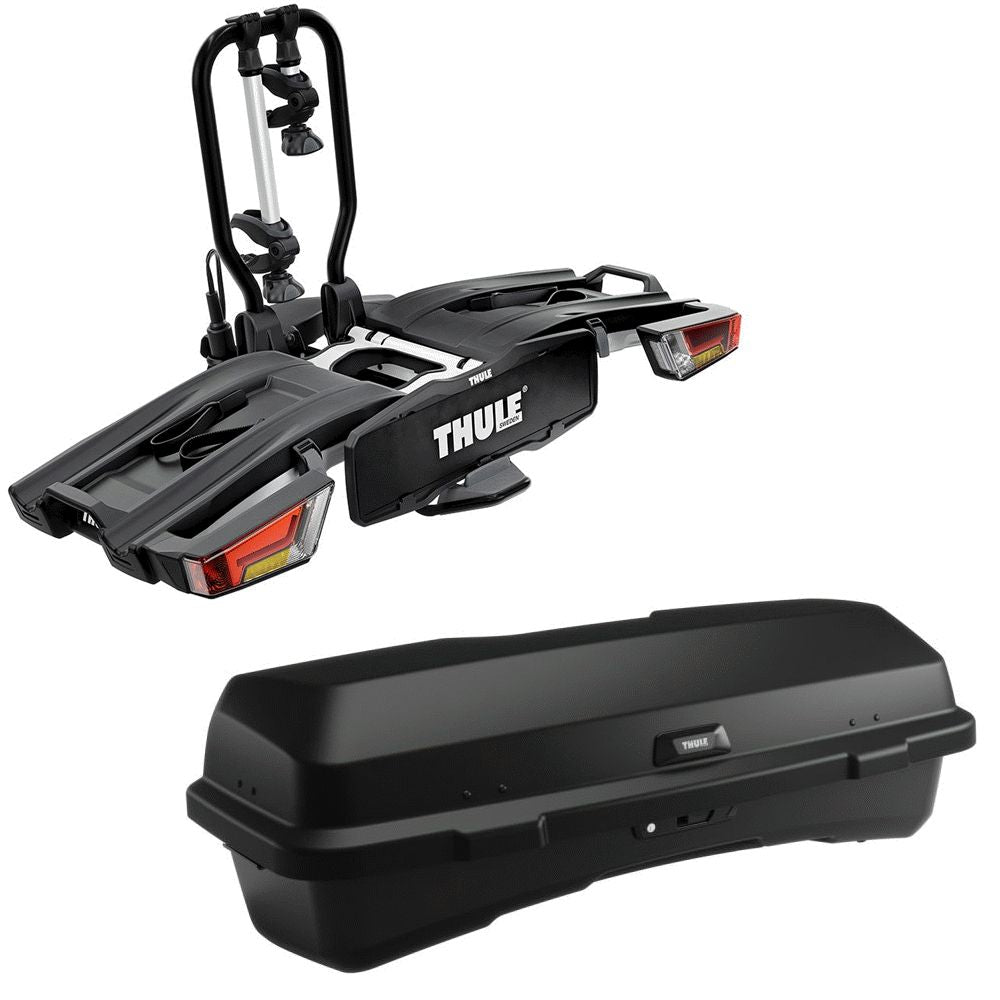 Thule EasyFold XT 933 2 Bike Cycle Carrier plus Thule Santu Tow Bar Cargo Carrier