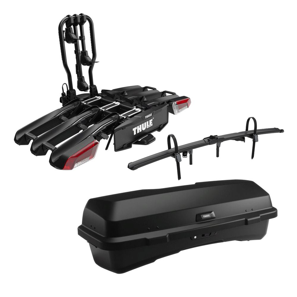 Thule EasyFold 3 (9452) 4 Bike Carrier + Thule Santu Tow Bar Cargo Carrier