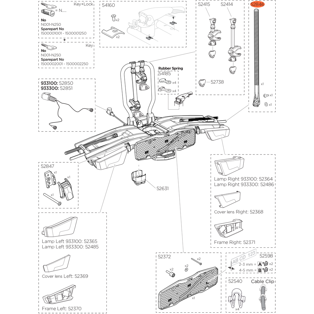 THULE EasyFold 933 Wheel Strap Kit (52846)