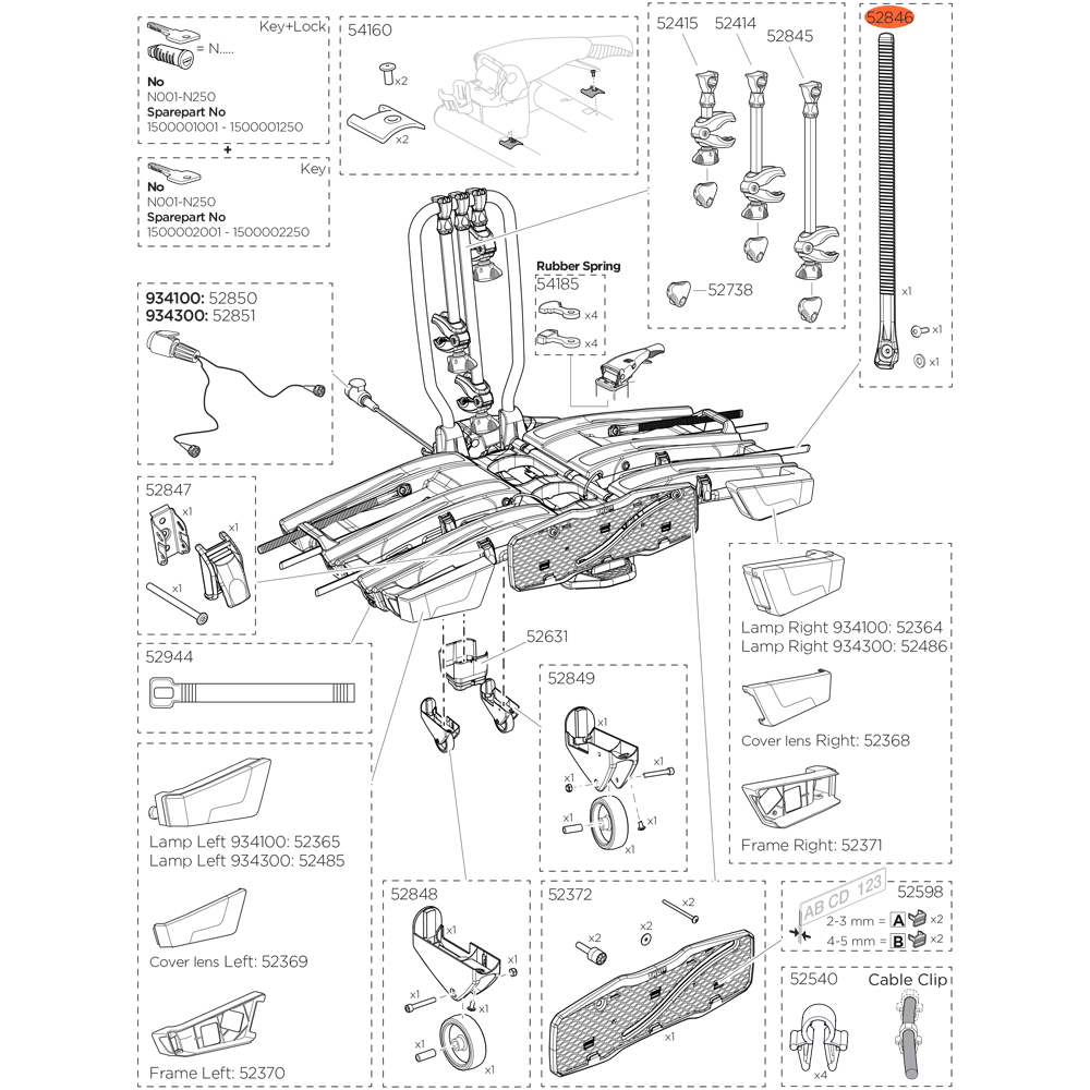 THULE EasyFold 934 Wheel Strap Kit (52846)
