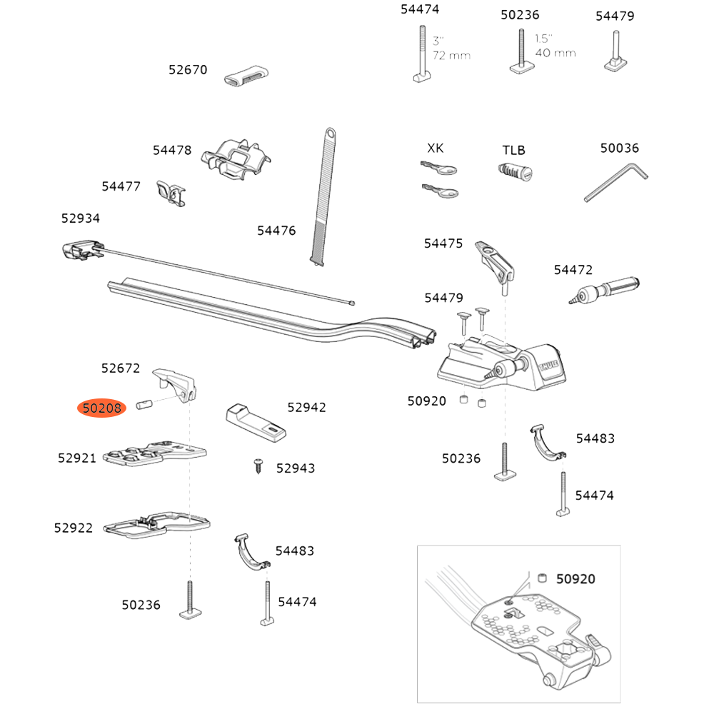 THULE FastRide 564 Barrel Nut 50208