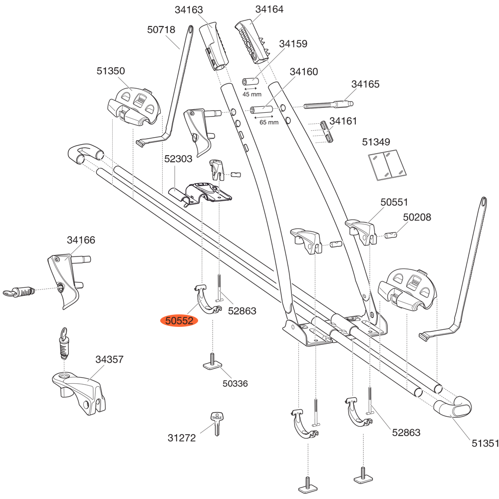 THULE FreeRide 532 Mounting Bracket 50552