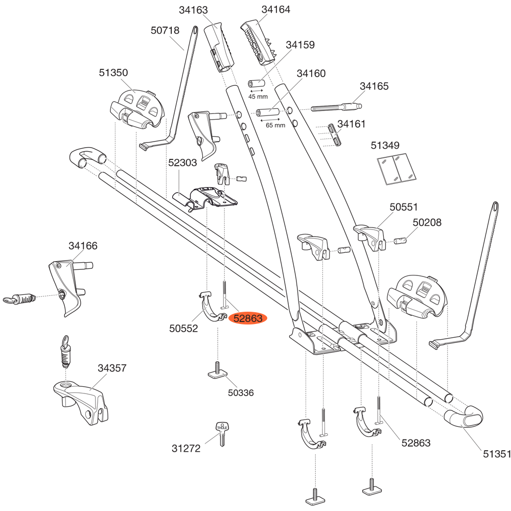 THULE FreeRide 532 T-Bolt M6x60,5 (52863)