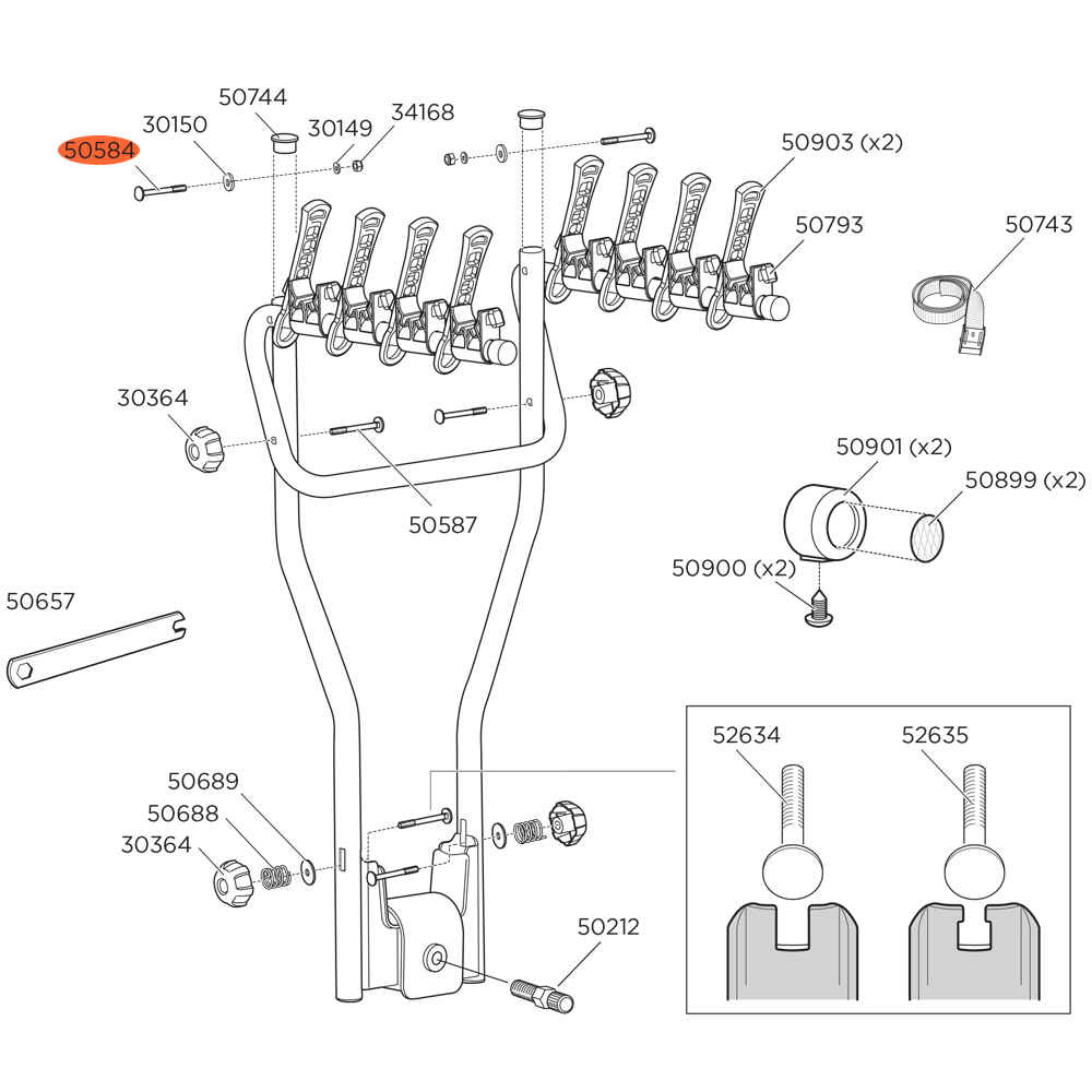 THULE HangOn 970805 Bolt M8x70 mm 50584