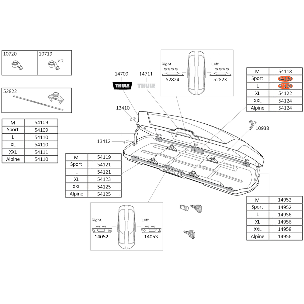 THULE Motion XT LockBar 1375mm Left 54120