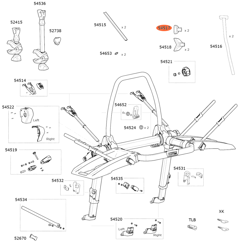 THULE OutWay 993 Hatchback Kit (54517)