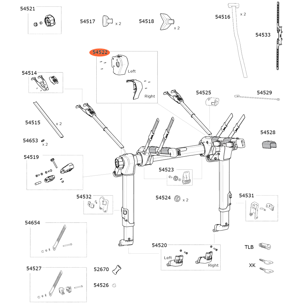 THULE OutWay 994 Upper Covers L + R (54522)