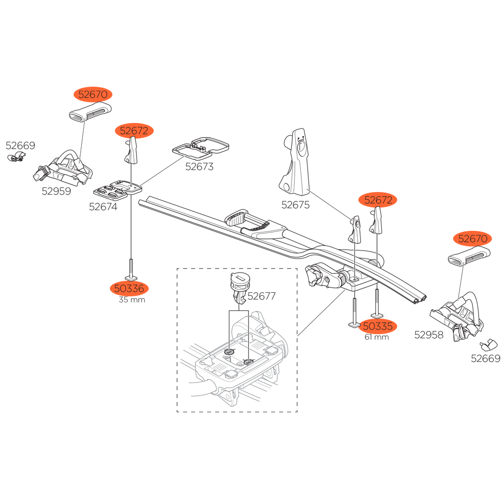 Thule 598 Thule Roof Box Spare Parts Thule ProRide 598B Bike Rack