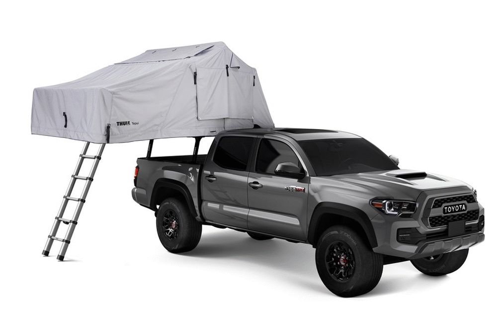 Thule Tepui Explorer Autana 4 Rooftop Tent Haze Grey rear of car