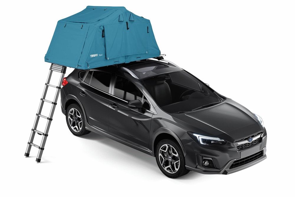 Thule Tepui Explorer Ayer 2 Rooftop Tent Blue Closed on Car