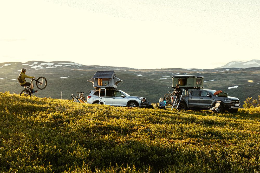 Thule Tepui Explorer Ayer 2 Rooftop Tent Blue Lifestyle Image