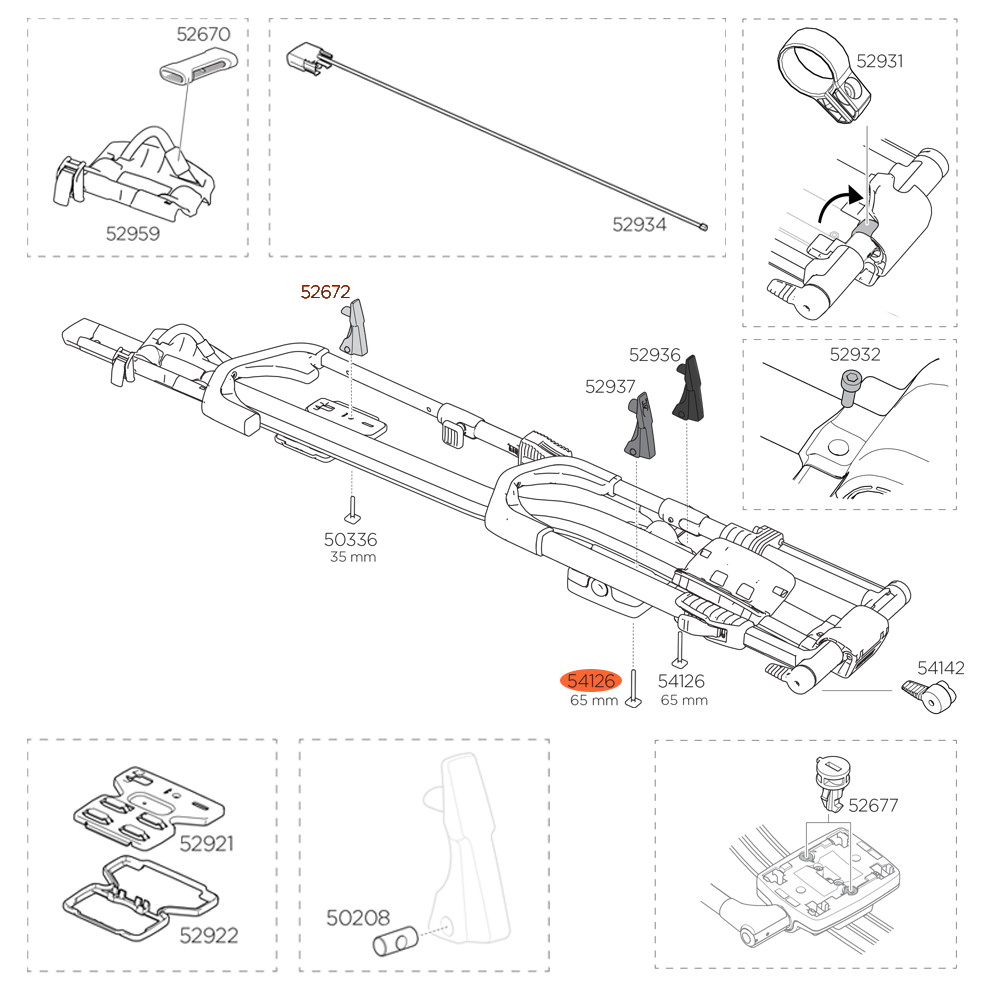 THULE UpRide 599 T Screw 65mm 54126