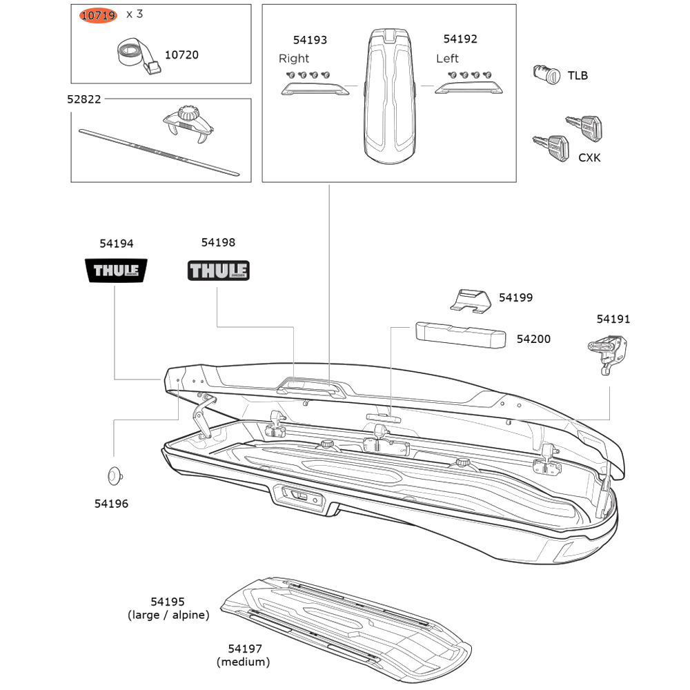 THULE Vector Strap 2.20m 3 pcs 10719