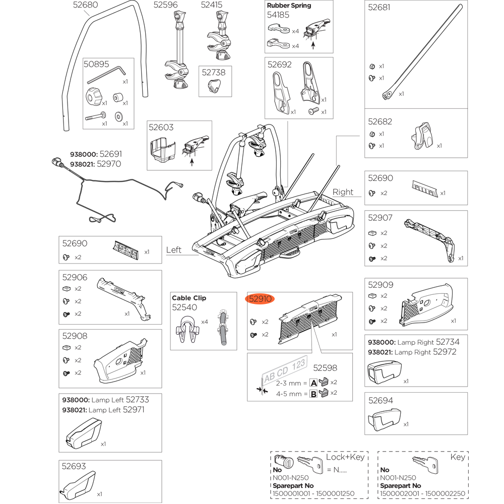 THULE VeloSpace XT 938 Number Plate Holder 52910