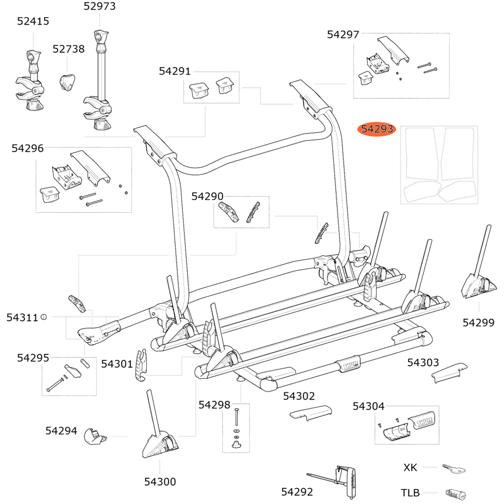 Thule bike rack roof parts hotsell